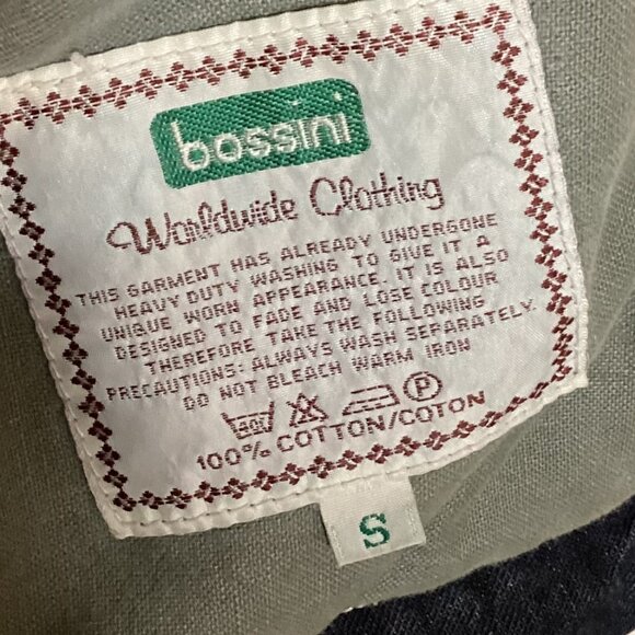 Bossini Jeans Men's Denim Jacket Corduroy Collar Lined Size S - Picture 12 of 13